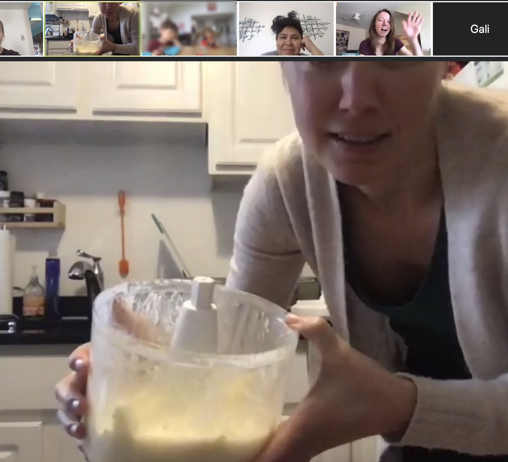 Kathryn shows us how to make butter via Zoom
