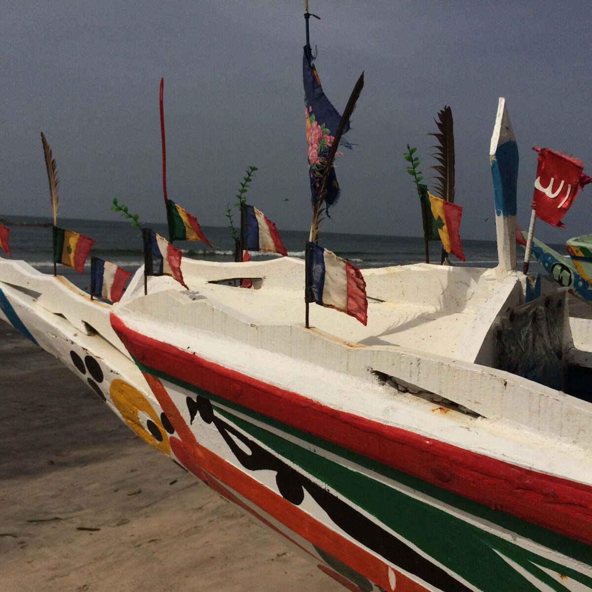 Boat with flags