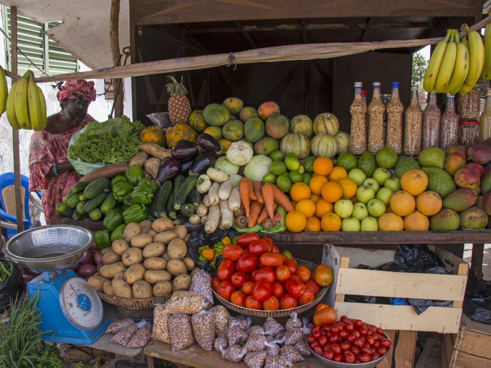 Fruit and vegetable stall in Senegal